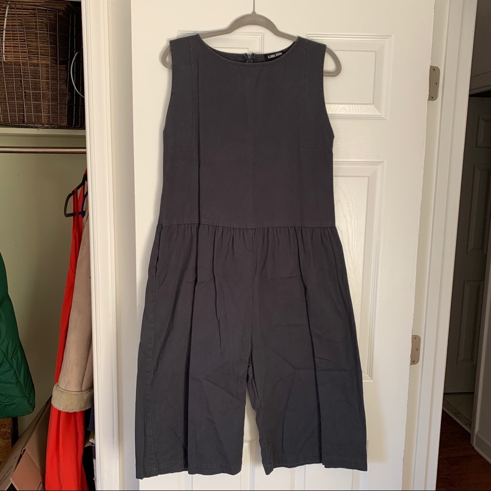 Ilana Kohn Charcoal Gray Sleeveless Wide Leg Jumpsuit Size Medium